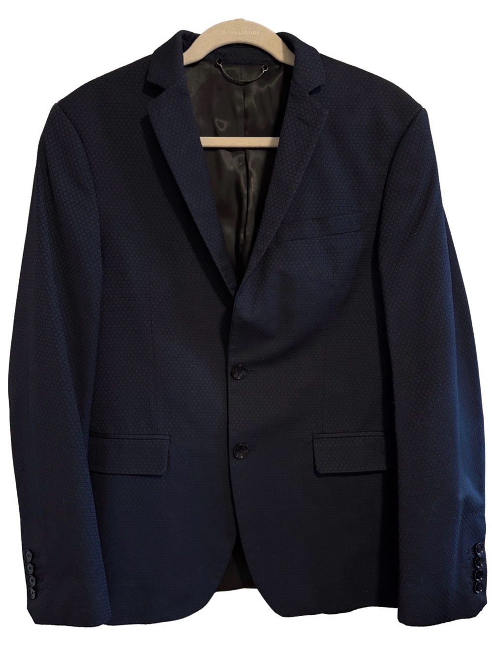 Zara Men's Classic Navy Textured Blazer - Tailored Style